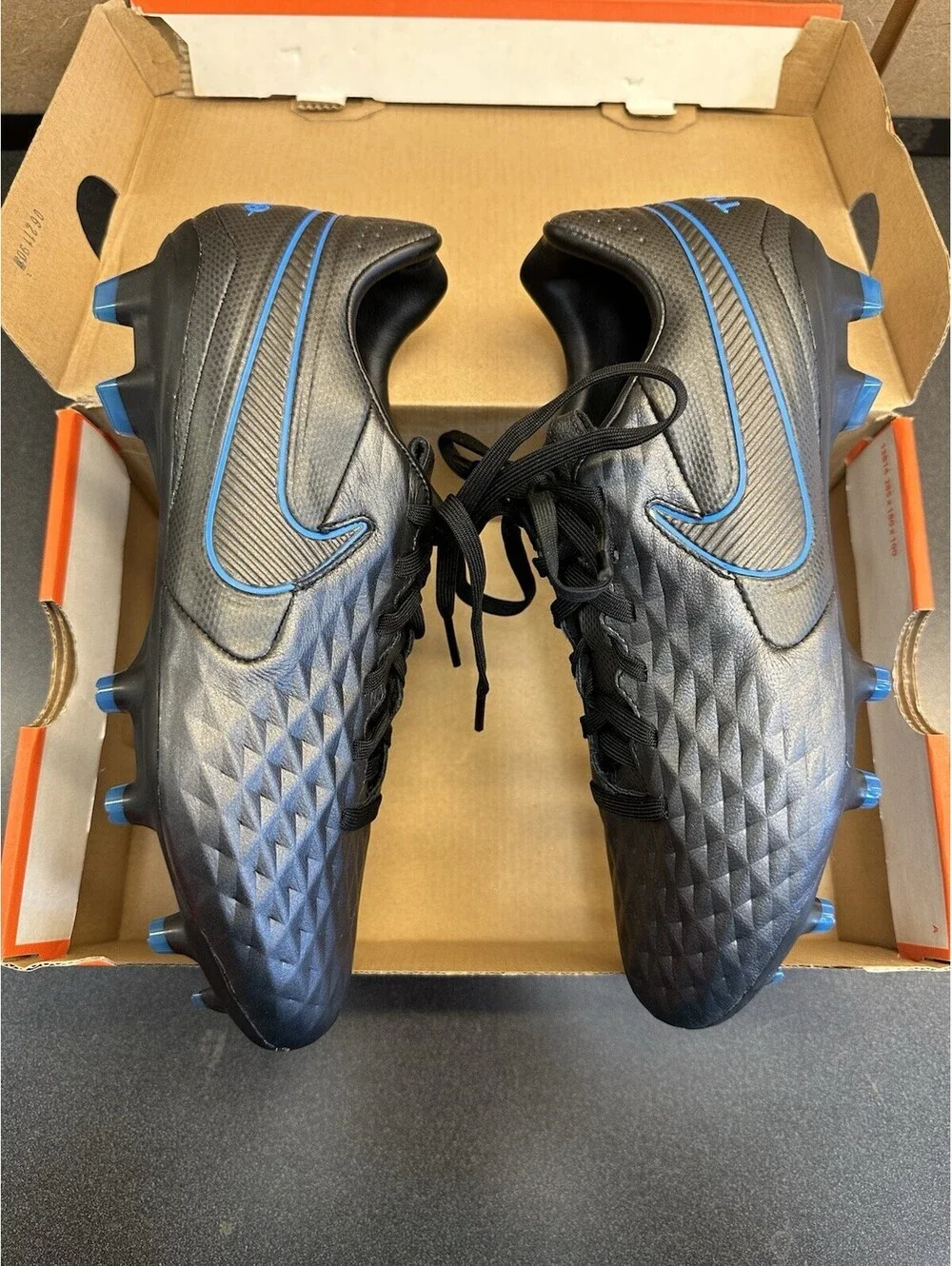 Nike Tiempo Legend 8 Pro FG Black Blue Hero AT6133-004 Soccer 6 Men / 7.5 Women